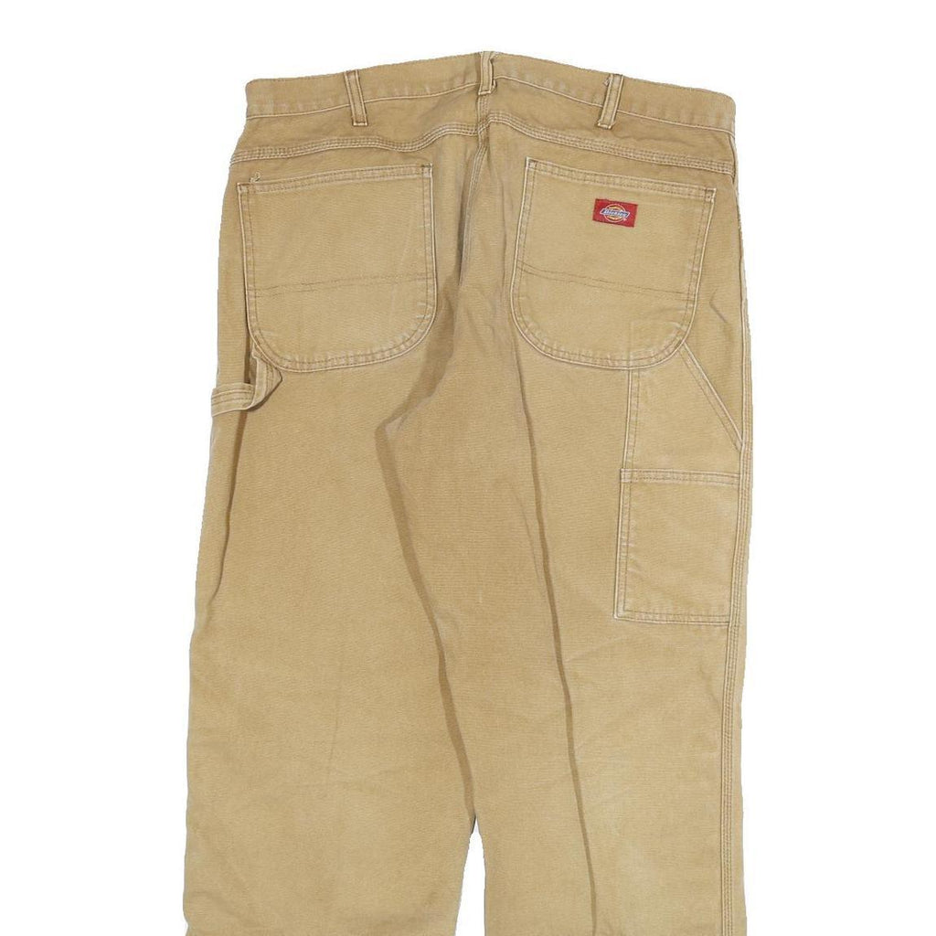 DICKIES Mens Jeans Beige Relaxed Straight Denim W36 L32 Workwear Durable Zip