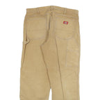 DICKIES Mens Jeans Beige Relaxed Straight Denim W36 L32 Workwear Durable Zip