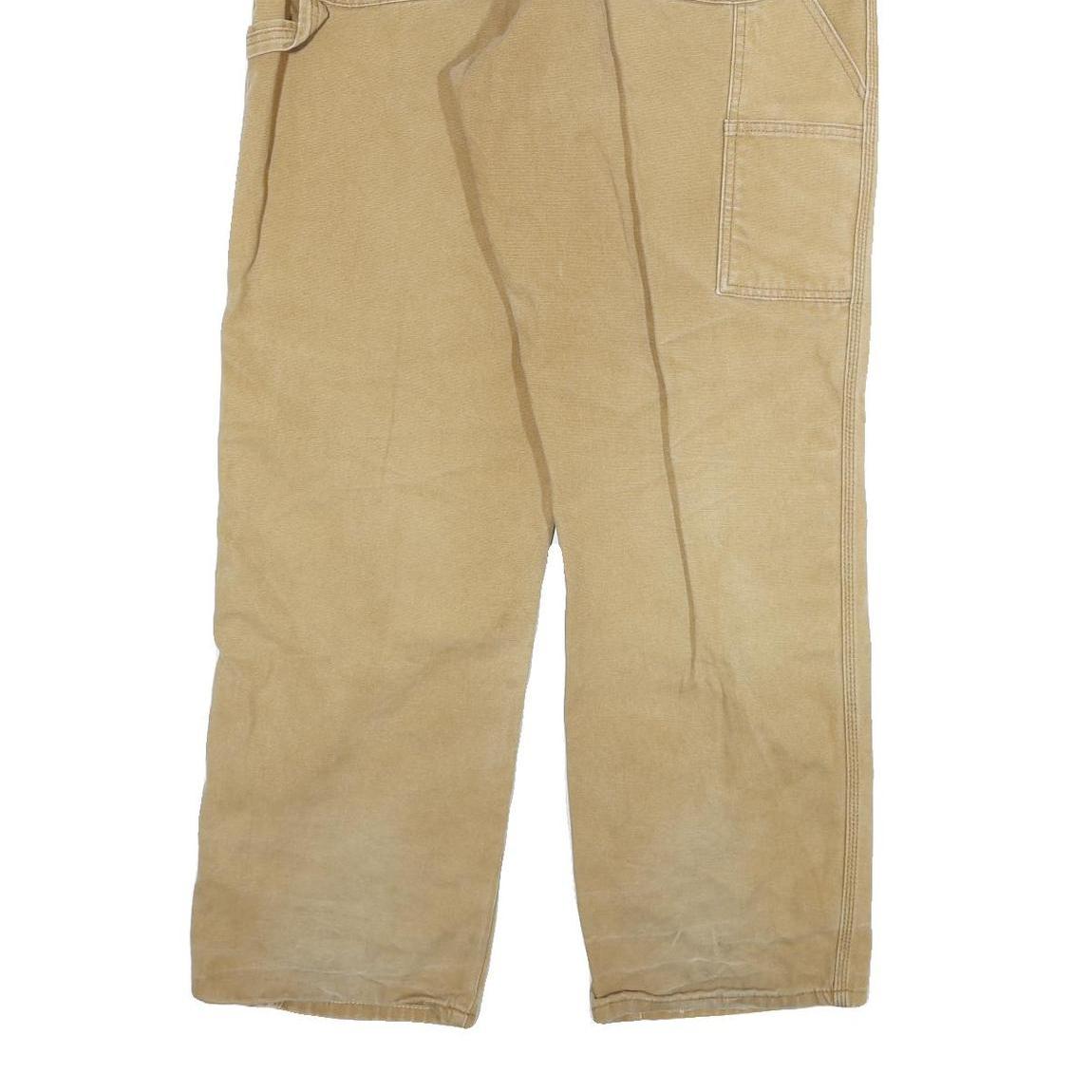 DICKIES Mens Jeans Beige Relaxed Straight Denim W36 L32 Workwear Durable Zip