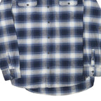 JACHS Mens Blue & White Check Shirt L Cotton Blend Casual Long Sleeve