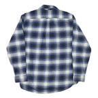 JACHS Mens Blue & White Check Shirt L Cotton Blend Casual Long Sleeve