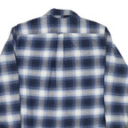 JACHS Mens Blue & White Check Shirt L Cotton Blend Casual Long Sleeve