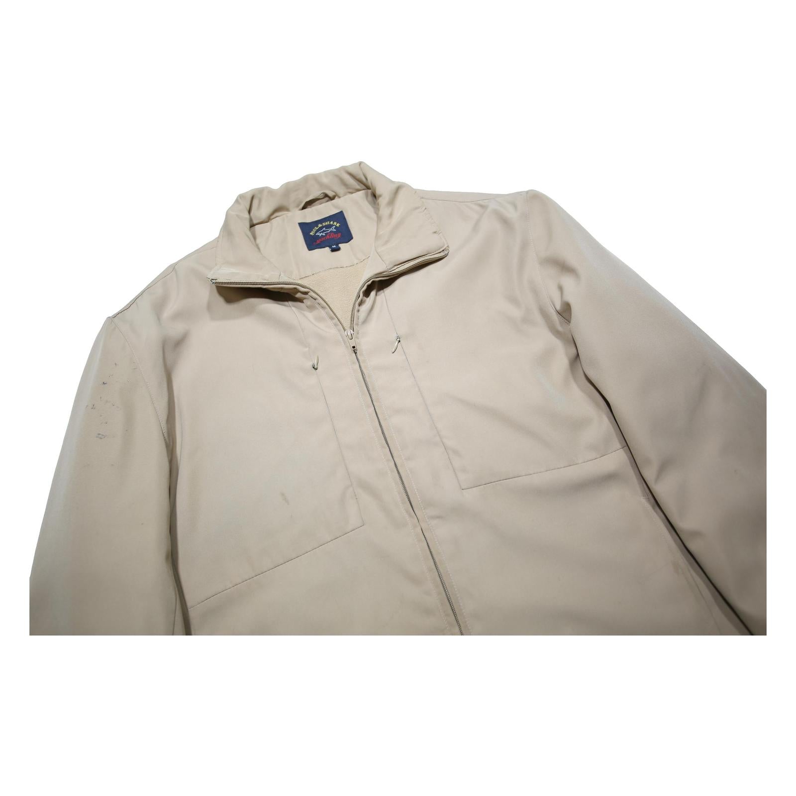 PAUL & SHARK Mens Beige Zip Jacket M Polyester Plain Casual Lightweight