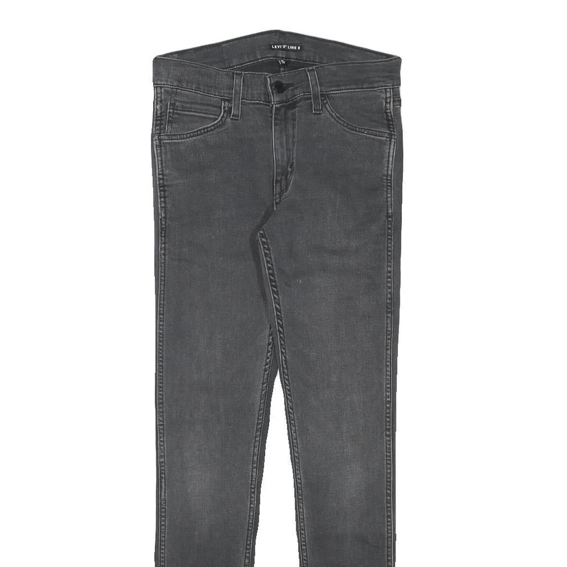 LEVI'S Mens Slim Grey Denim Jeans Cotton Blend Zip W27 L29 Stylish Comfortable