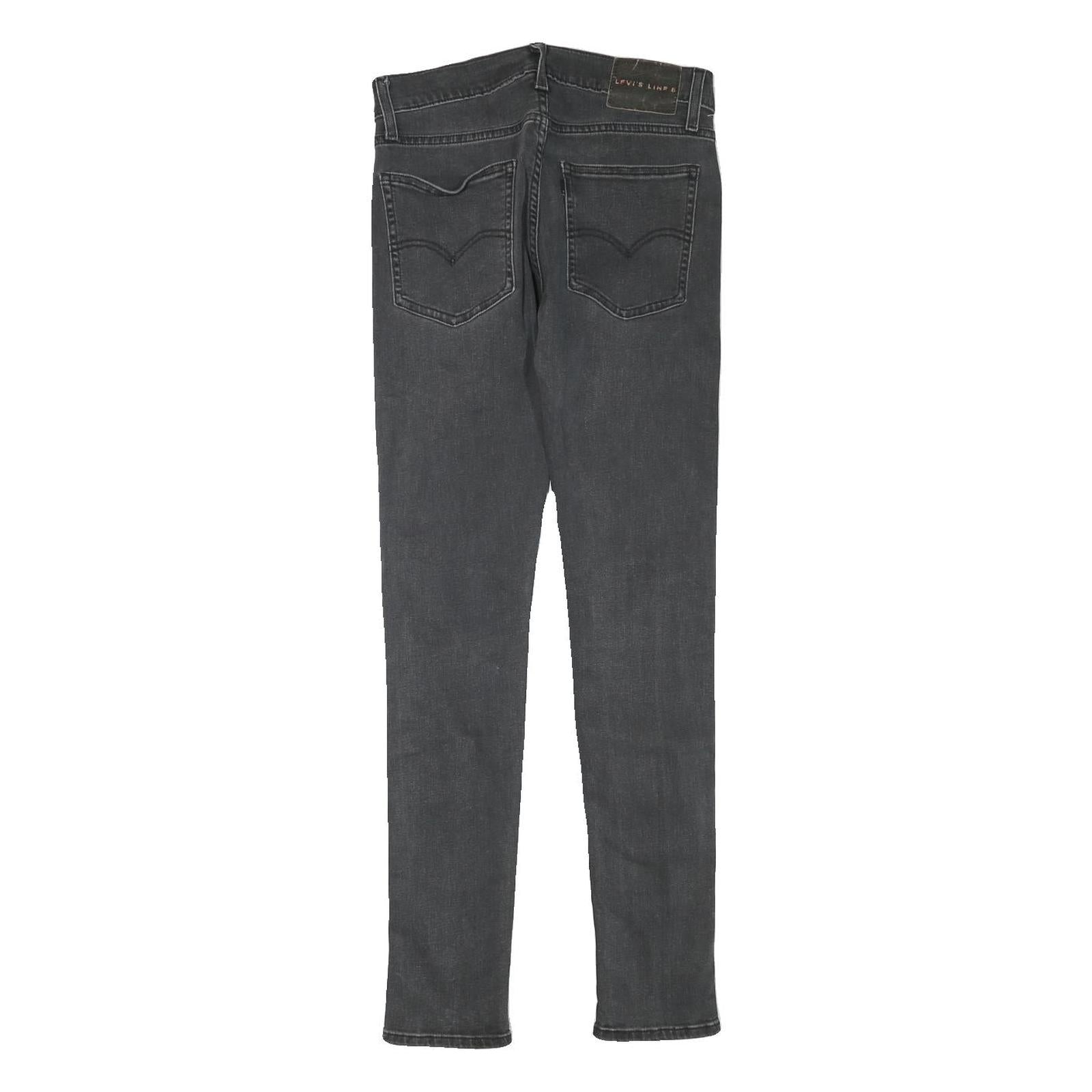 LEVI'S Mens Slim Grey Denim Jeans Cotton Blend Zip W27 L29 Stylish Comfortable