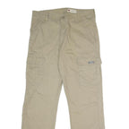 WRANGLER Mens Cotton Blend Beige Relaxed Straight Trousers W32 L32 Cargo Pockets
