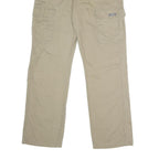 WRANGLER Mens Cotton Blend Beige Relaxed Straight Trousers W32 L32 Cargo Pockets