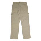 WRANGLER Mens Cotton Blend Beige Relaxed Straight Trousers W32 L32 Cargo Pockets