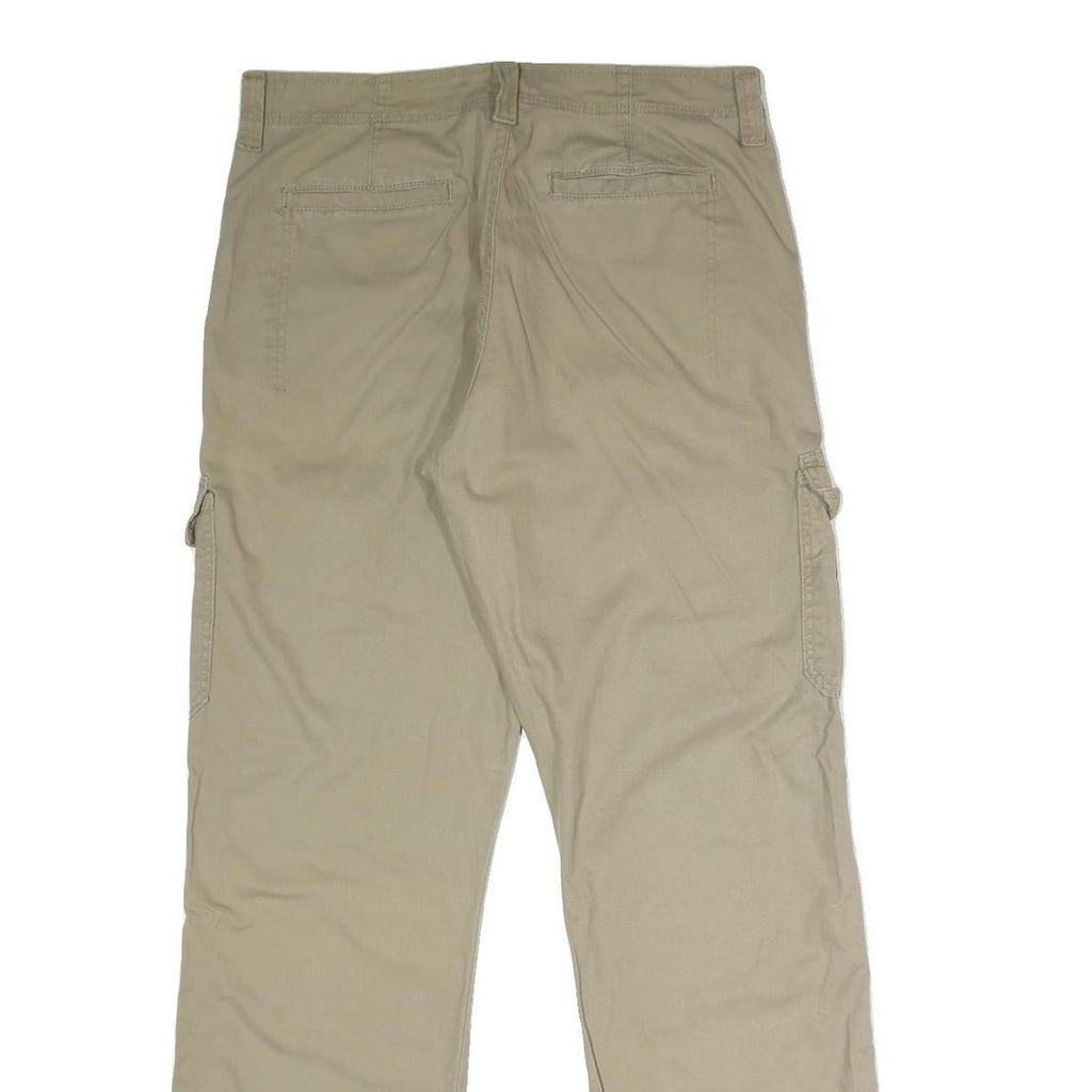 WRANGLER Mens Cotton Blend Beige Relaxed Straight Trousers W32 L32 Cargo Pockets