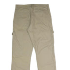 WRANGLER Mens Cotton Blend Beige Relaxed Straight Trousers W32 L32 Cargo Pockets