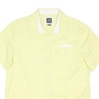 ARMANI EXCHANGE Mens Yellow Short Sleeve Cotton Blend Casual Shirt L