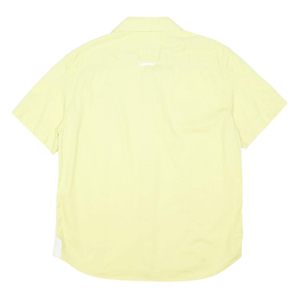 ARMANI EXCHANGE Mens Yellow Short Sleeve Cotton Blend Casual Shirt L