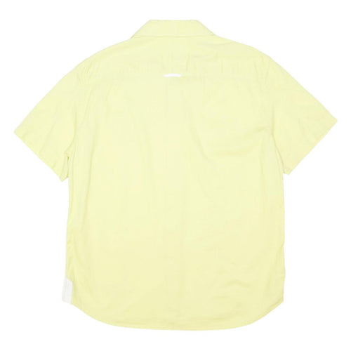 ARMANI EXCHANGE Mens Yellow Short Sleeve Cotton Blend Casual Shirt L