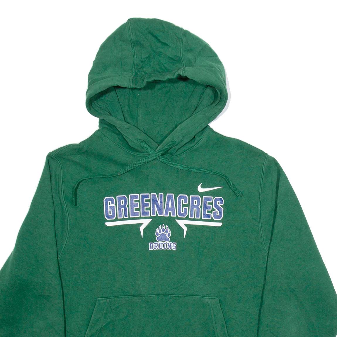 NIKE Greenacres Bruins Mens Green Hoodie USA S