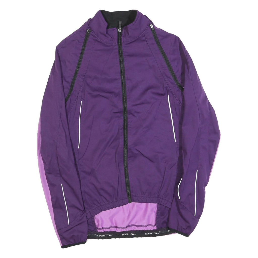 CRANE Womens Purple & Lilac Jacket M Polyester Striped Zip