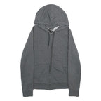 ADIDAS Womens Grey Hoodie S Zip Up Pink Logo Sleeve