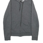 ADIDAS Womens Grey Hoodie S Zip Up Pink Logo Sleeve