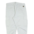 ZARA Womens Cotton Blend White Regular Cargo Trousers W34 L26 Casual Zip