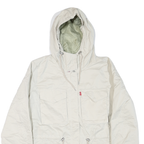 LEVI'S Womens White Hooded Zip Jacket XL Polyester Blend Casual Outerwear