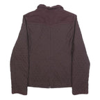 LACOSTE Womens Maroon Quilted Polyester Jacket S Zip Closure Stylish