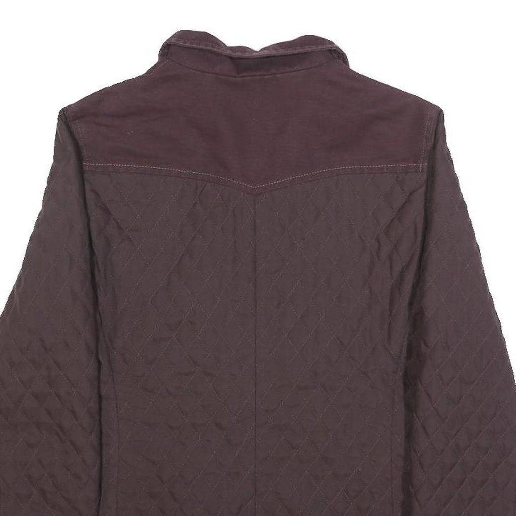 LACOSTE Womens Maroon Quilted Polyester Jacket S Zip Closure Stylish