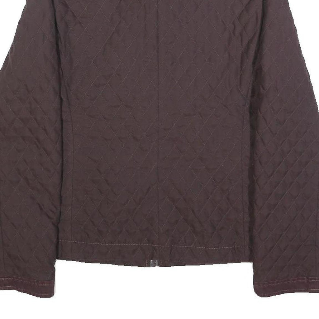 LACOSTE Womens Maroon Quilted Polyester Jacket S Zip Closure Stylish