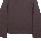 LACOSTE Womens Maroon Quilted Polyester Jacket S Zip Closure Stylish