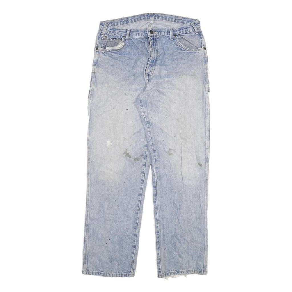 DICKIES Mens Regular Fit Light Blue Denim Jeans W36 L33 Workwear Cotton Blend