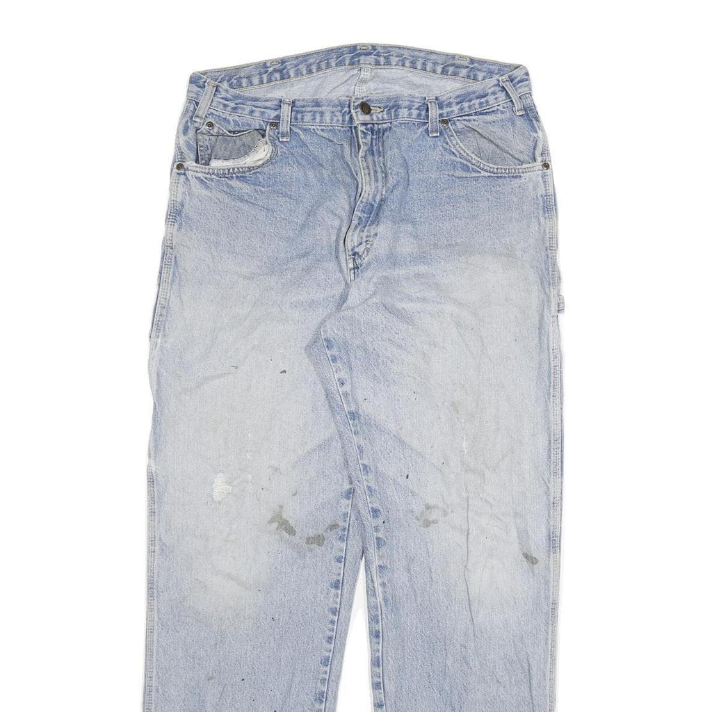 DICKIES Mens Regular Fit Light Blue Denim Jeans W36 L33 Workwear Cotton Blend