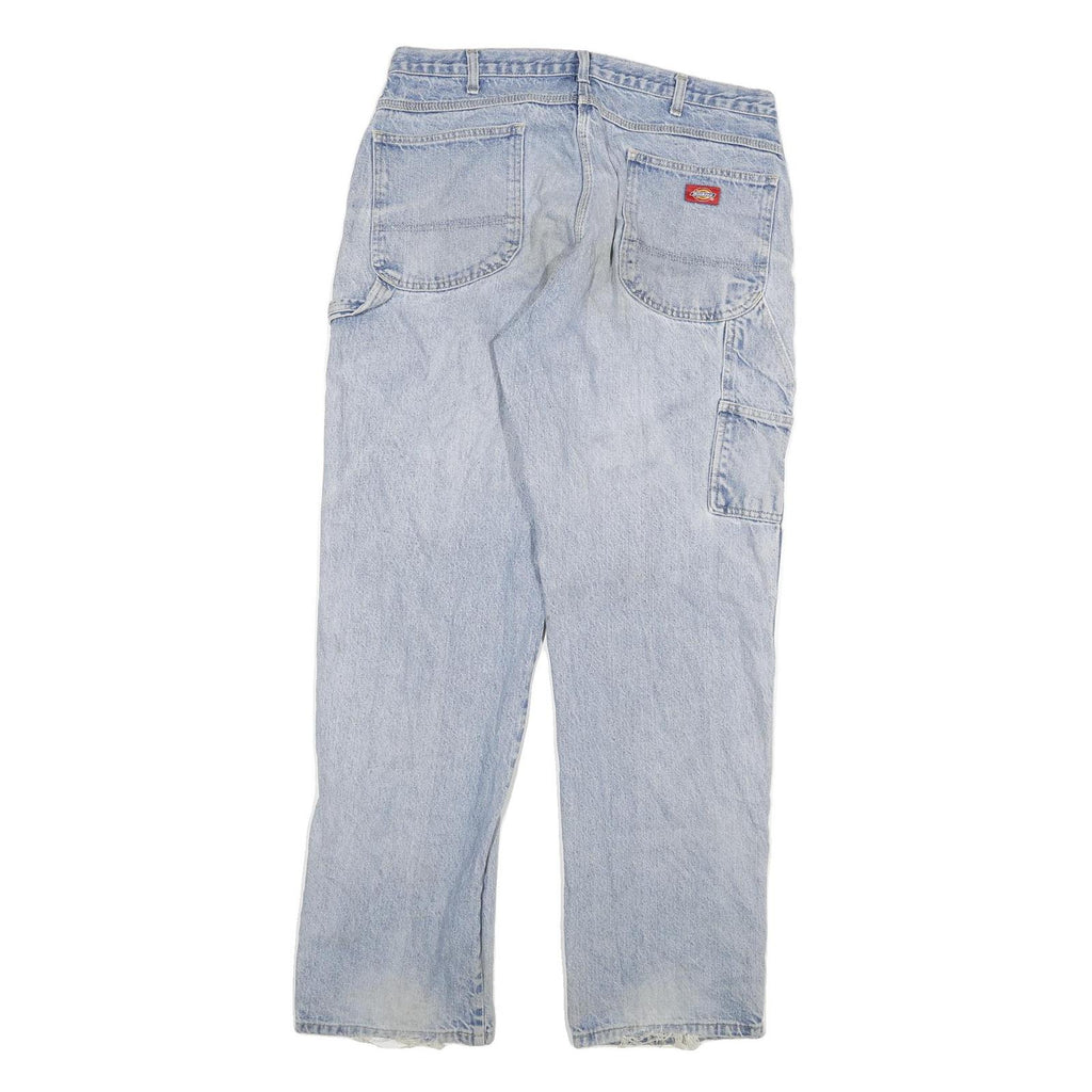 DICKIES Mens Regular Fit Light Blue Denim Jeans W36 L33 Workwear Cotton Blend