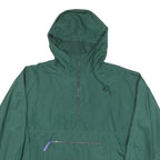 TURFER Mens Green Nylon Jacket S Lightweight Plain Hooded Zip Outdoor
