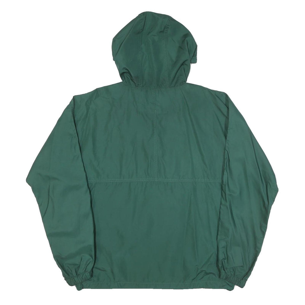 TURFER Mens Green Nylon Jacket S Lightweight Plain Hooded Zip Outdoor