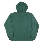 TURFER Mens Green Nylon Jacket S Lightweight Plain Hooded Zip Outdoor