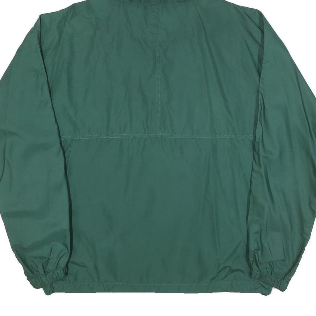 TURFER Mens Green Nylon Jacket S Lightweight Plain Hooded Zip Outdoor