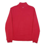 TOMMY HILFIGER Womens Red 1/4 Zip Sweatshirt M Cotton Blend Casual Activewear