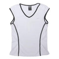 NIKE Girls White & Grey Sports Sleeveless V-Neck XL Performance Top