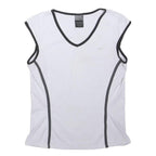 NIKE Girls White & Grey Sports Sleeveless V-Neck XL Performance Top