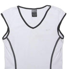 NIKE Girls White & Grey Sports Sleeveless V-Neck XL Performance Top