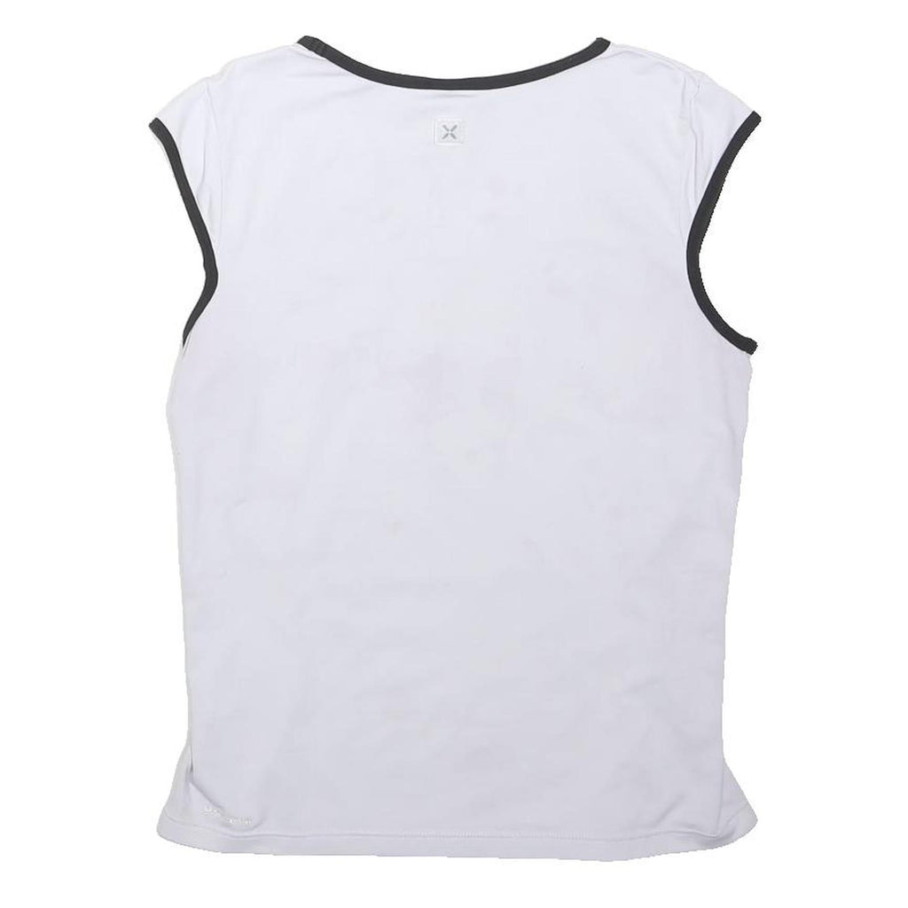 NIKE Girls White & Grey Sports Sleeveless V-Neck XL Performance Top