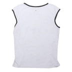 NIKE Girls White & Grey Sports Sleeveless V-Neck XL Performance Top