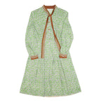 BUTTE KNT Womens Green & Brown Floral Shirt Dress Polyester Blend Long Sleeve XS