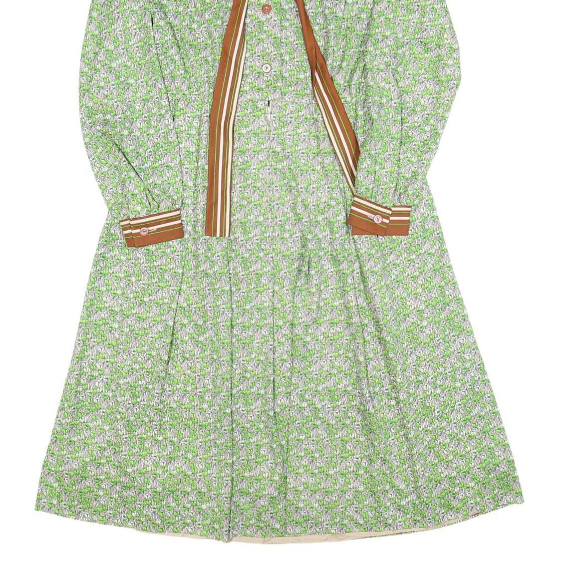 BUTTE KNT Womens Green & Brown Floral Shirt Dress Polyester Blend Long Sleeve XS