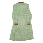 BUTTE KNT Womens Green & Brown Floral Shirt Dress Polyester Blend Long Sleeve XS