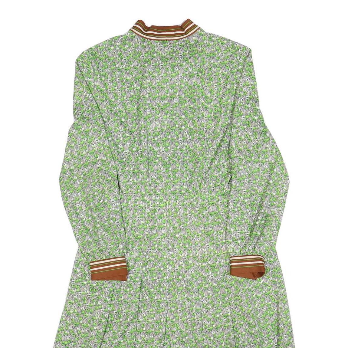 BUTTE KNT Womens Green & Brown Floral Shirt Dress Polyester Blend Long Sleeve XS