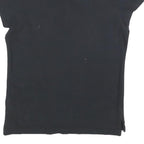 TOMMY HILFIGER Womens Black Short Sleeve Polo Shirt M Cotton Blend Classic