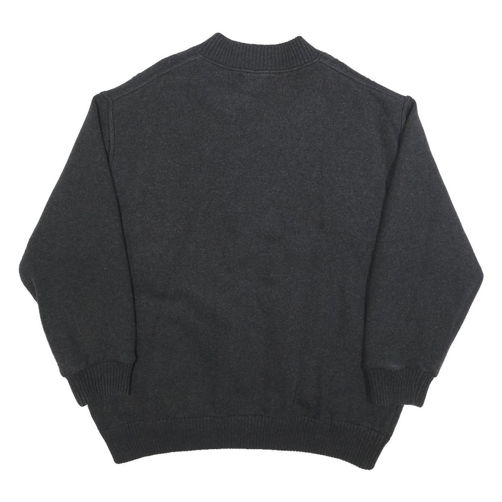 WALBUSCH Mens Black Cotton Blend Zip-Up Regular Fit Casual Jacket L Knit Pattern