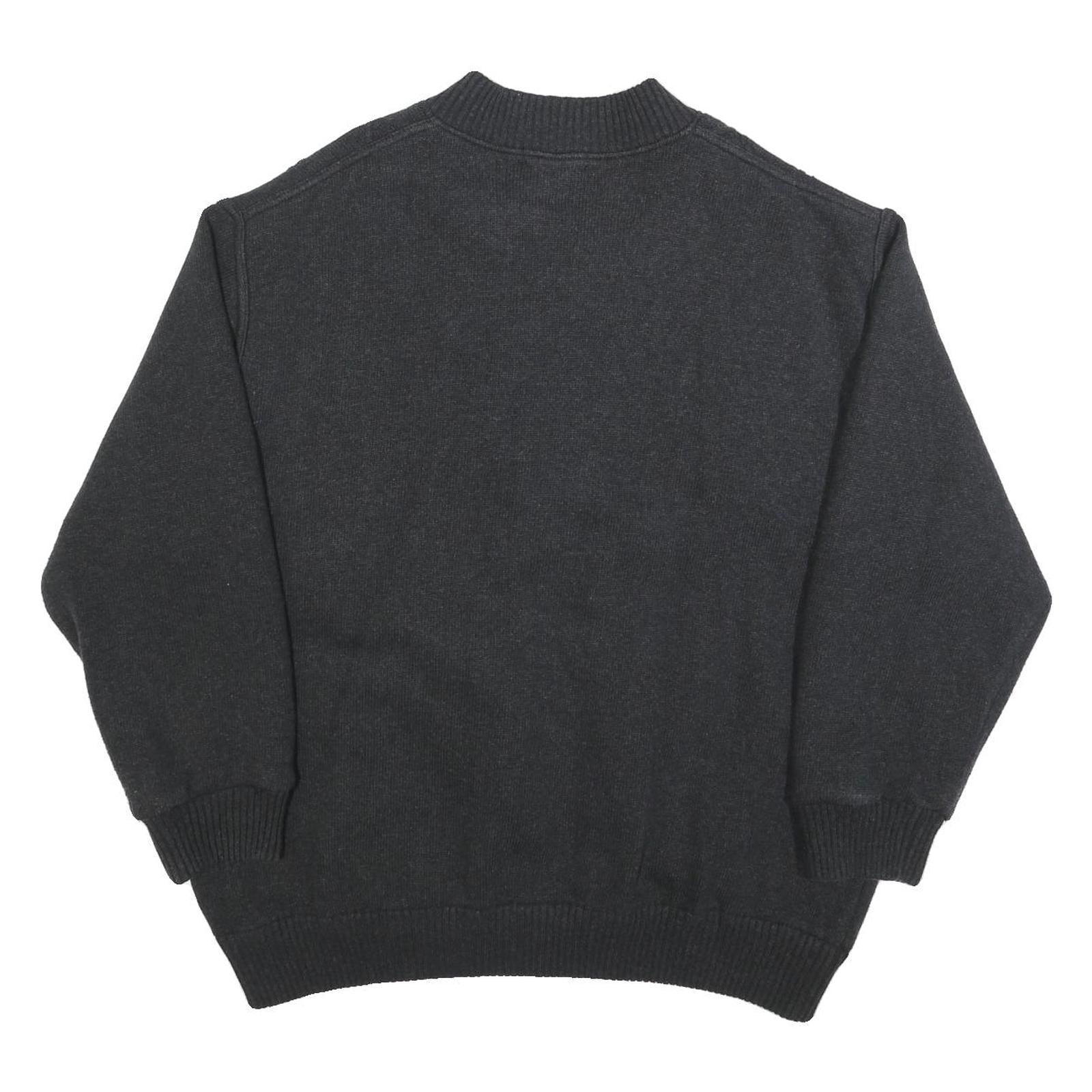 WALBUSCH Mens Black Cotton Blend Zip-Up Regular Fit Casual Jacket L Knit Pattern