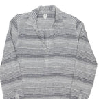 GAP Womens White & Grey Striped Shirt Dress Cotton Blend Long Sleeve Knee Length