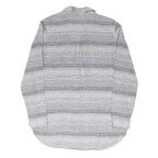 GAP Womens White & Grey Striped Shirt Dress Cotton Blend Long Sleeve Knee Length