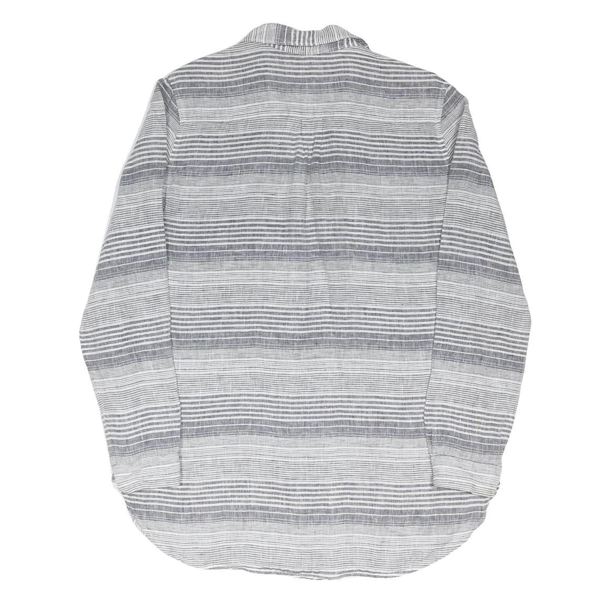 GAP Womens White & Grey Striped Shirt Dress Cotton Blend Long Sleeve Knee Length